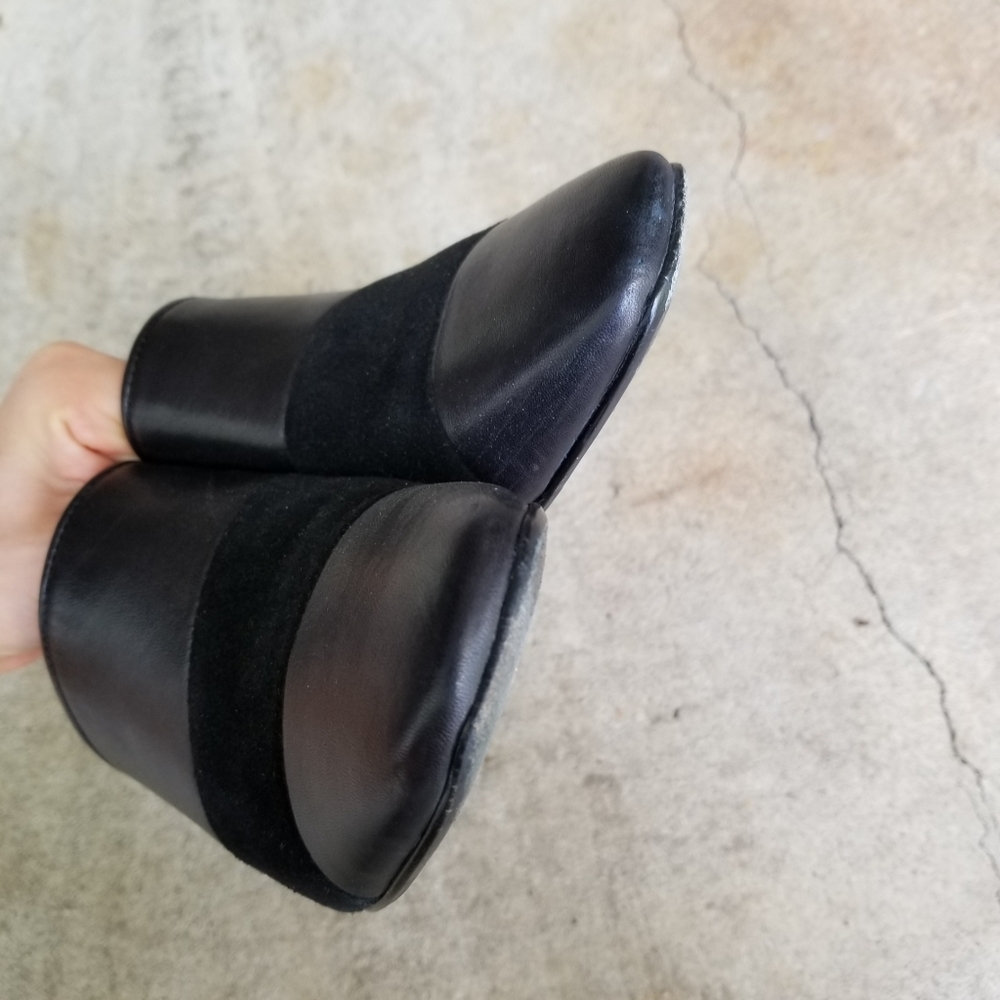 Rag & Bone Black Leather Suede Millie Mules Lucite - Picture 9 of 9